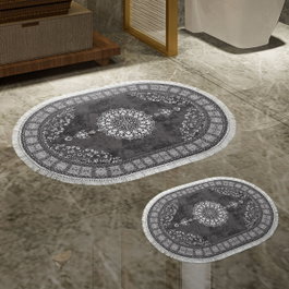 Mijölnir Juego de alfombrillas de baño Gris (2 piezas)